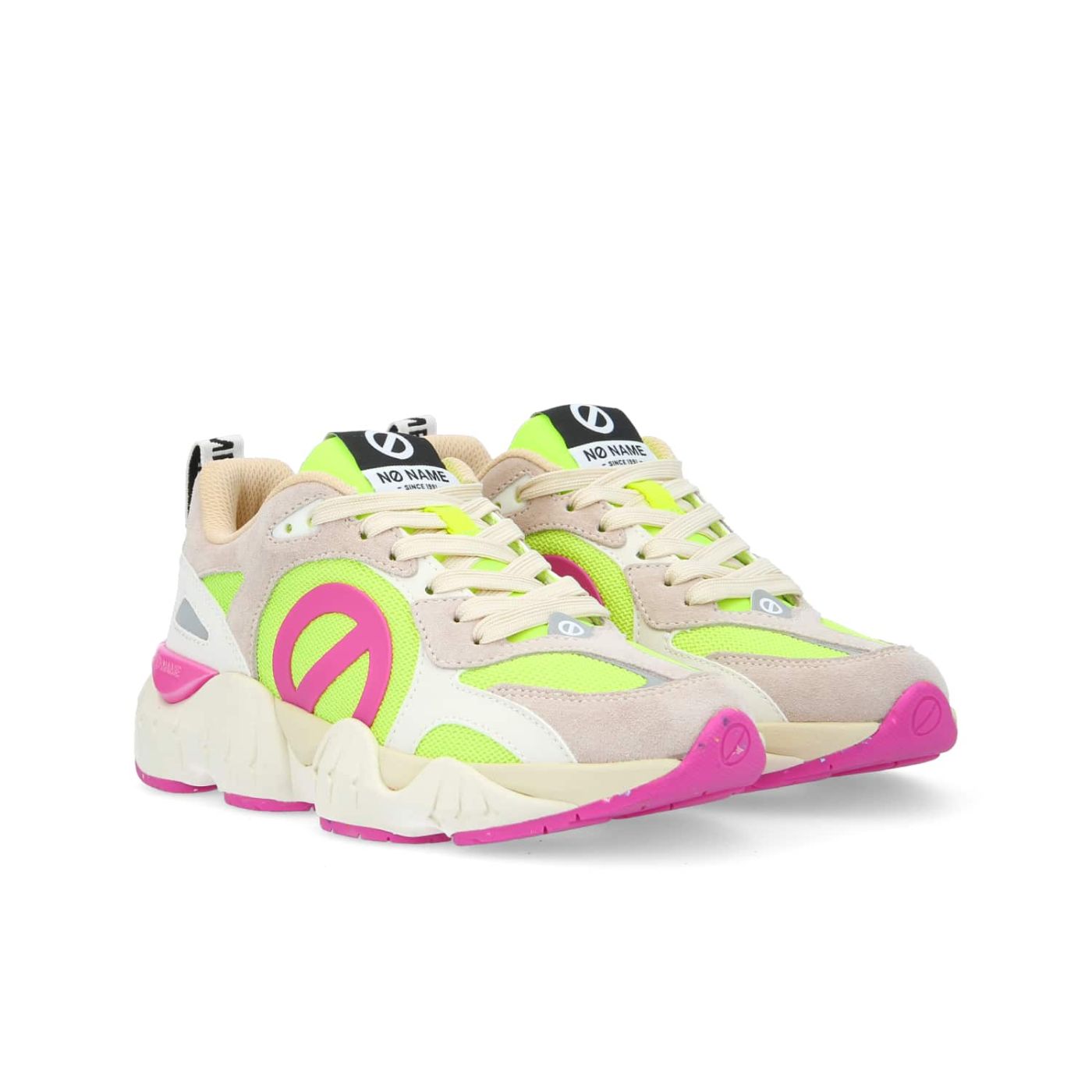 KRAZEE RUNNER W - SUEDE/REC.KNIT - NUDE/FLUO YELLOW